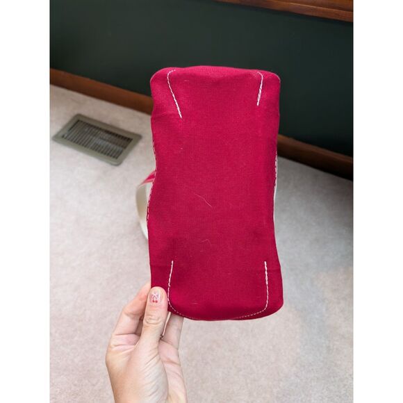 Vintage 80s Small Red LL Bean Zip Boat and Tote Long Strap Stiff Canvas Made USA - Picture 6 of 6